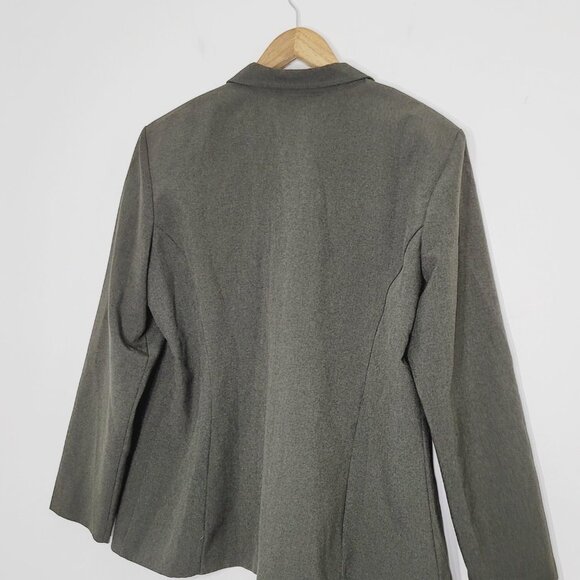 Gloria Vanderbilt Green Gray Three Button Business Causal Blazer Plus Size 18 - Picture 6 of 10